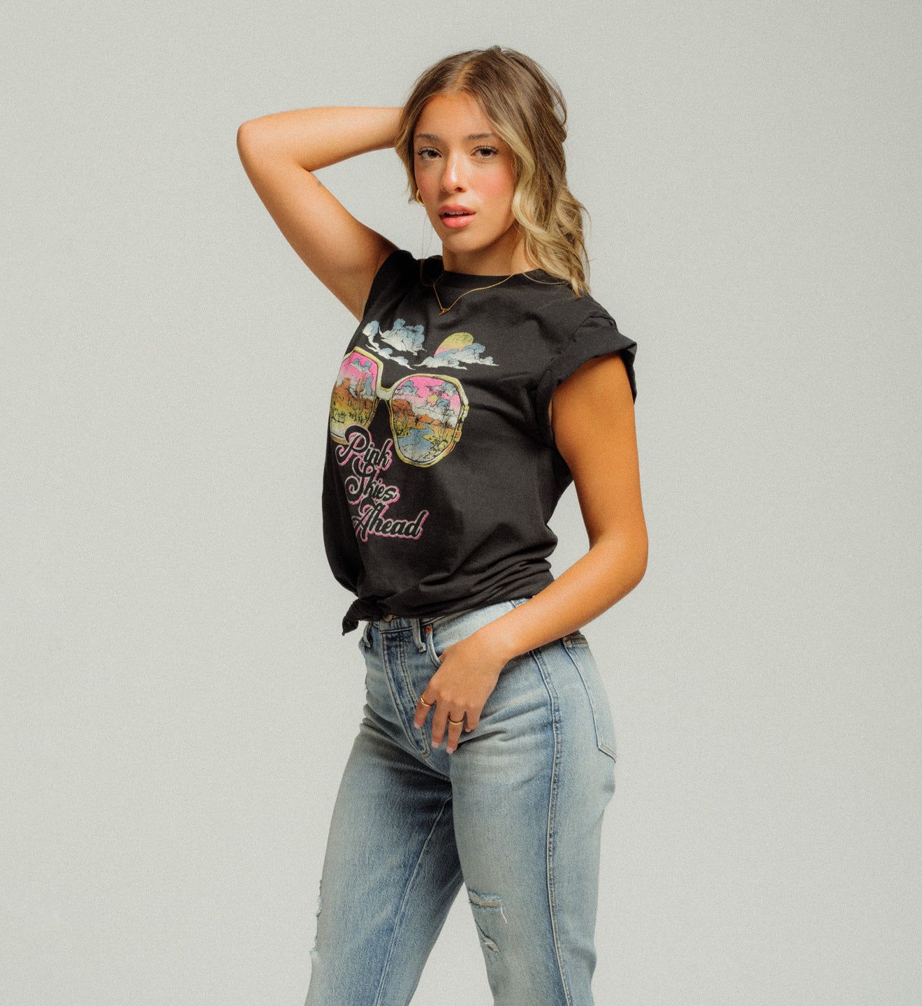 Pink Skies Ahead Muscle Tee - American Highway